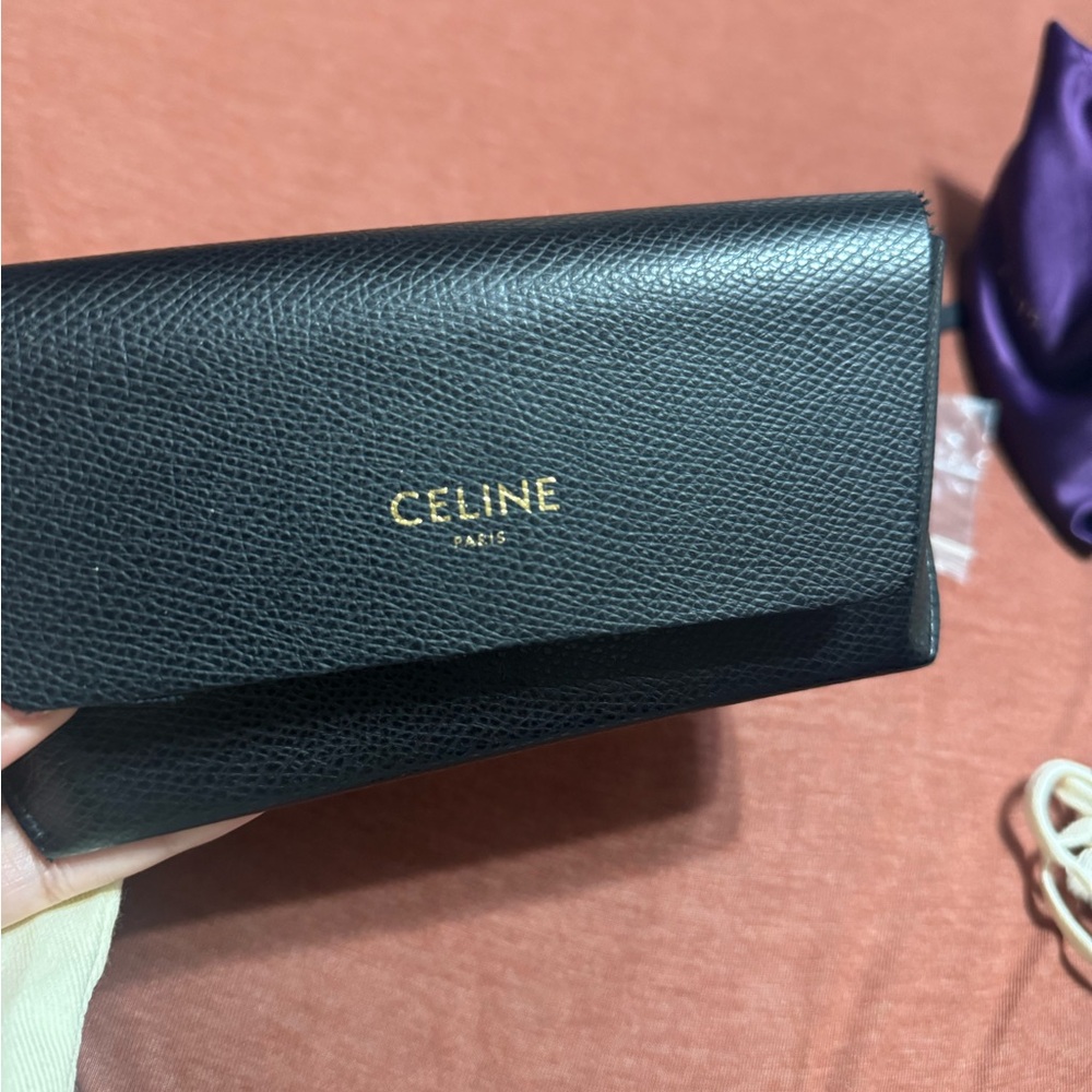 Celine Black Leather Sunglasses Case